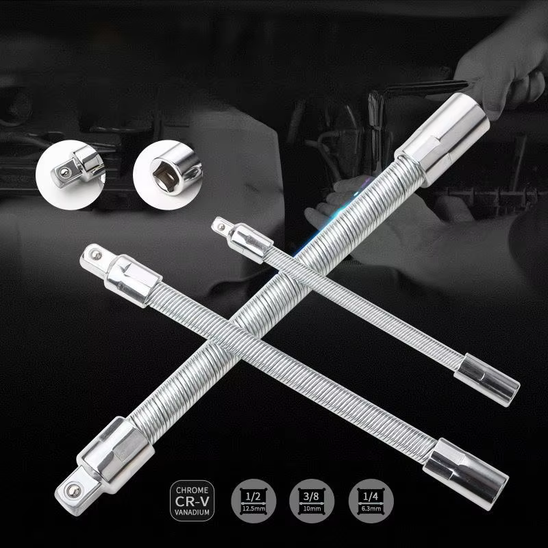 Lot de 3 tiges de connexion flexibles universelles, tiges d'extension à manchon, tiges de force souples et élastiques
