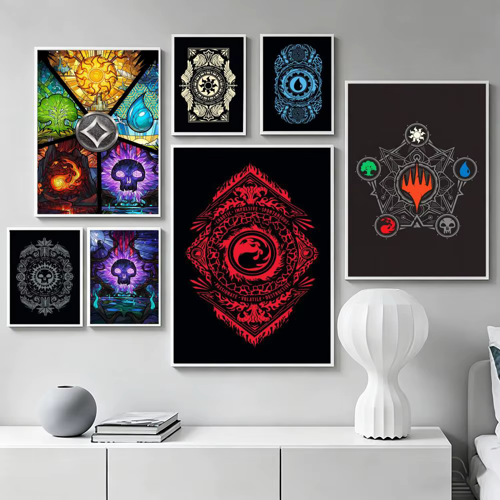 Affiches Magic The Gathering en aquarelle et graffiti, art mural amusant, cadeaux décoratifs pour salon, chambre à coucher