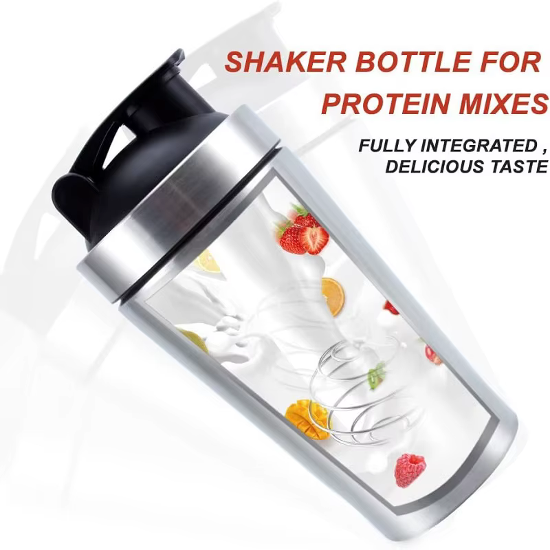 Bouteille shaker en acier inoxydable pour protéines avec boule