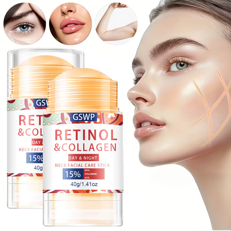 Crème pour le cou GSWP au rétinol et au collagène, liftante et raffermissante, avec acide hyaluronique. Hydratation profonde. 40g/80g