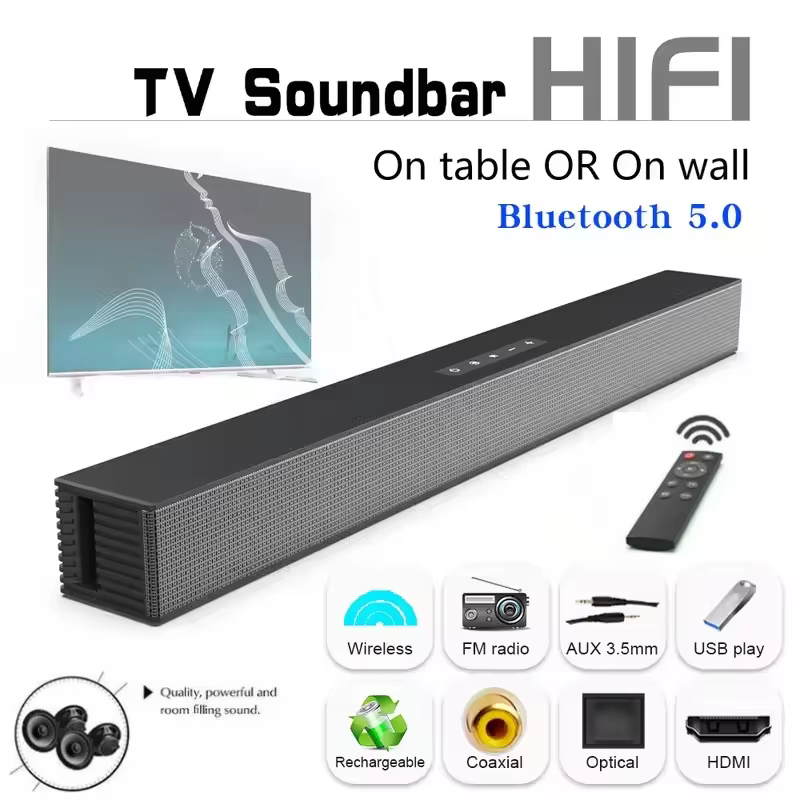 Système de haut-parleurs de barre de son Bluetooth sans fil, haut-parleur sonore Super puissant, filaire, Surround stéréo, projecteur de télévision pour Home cinéma