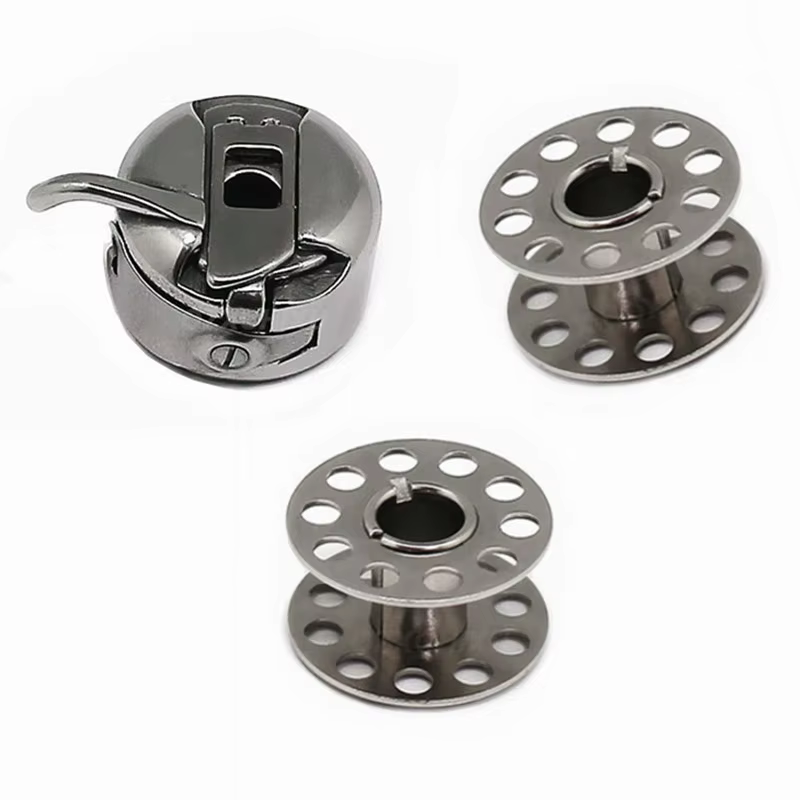 Boîtier de canette + 2 bobines métalliques pour Brother Janome Singer, Machine à coudre domestique, accessoires, outils, 1 pièce