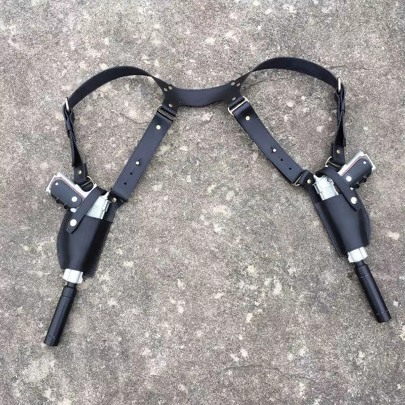 Étui à Double pistolet Steampunk en cuir PU, porte-pistolet, sac de harnais, Hitman Agent 47, accessoires de Costumes de Cosplay de Cowboy Pirate