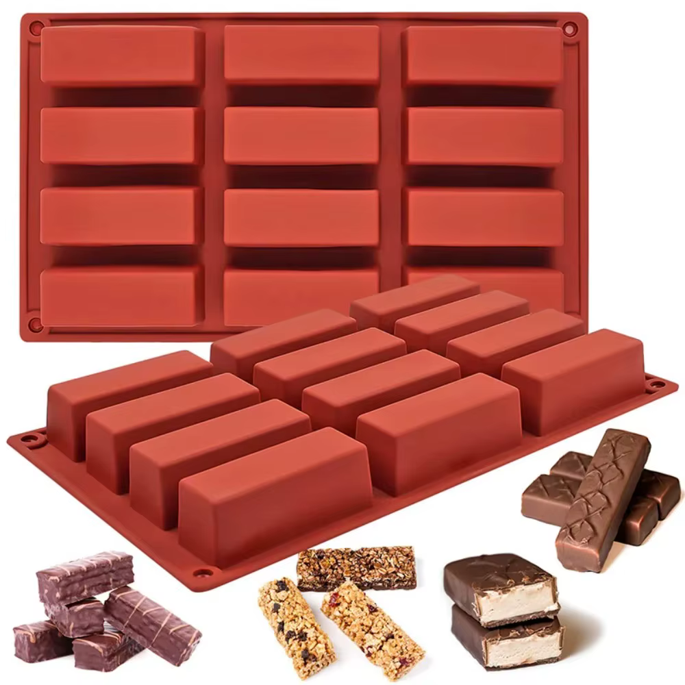 Moules en silicone rectangulaires pour barres chocolatées