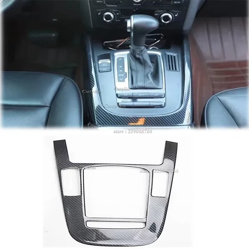 Autocollant intérieur RHD en fibre de carbone pour Audi, console centrale, décoration de porte, accessoires, Q5, 8R, 2010-18, SQ5, 8R, 2013-2017