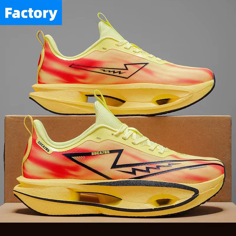 Chaussures de course Marathon Spécialité Homme Sport Plaque Carbone Respirantes Ultralégères Femme Confortables Athlétiques Amorti Stabilité Baskets