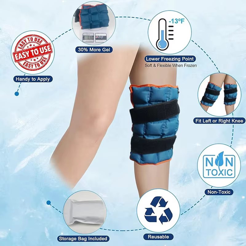 Enveloppe de glace pour le genou pour blessures