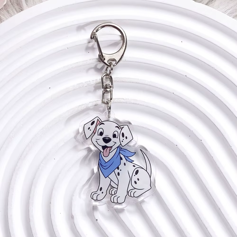 Porte-clés en acrylique Disney 101 Dalmatians, 1/12 pièces, breloques pour sac, accessoires mignons pour sac à dos, porte-clés amusant, cadeaux pour fans et amis
