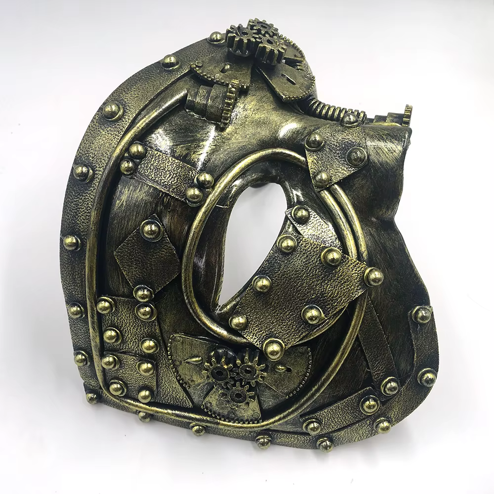 Steampunk fantôme mascarade Cosplay médiéval rétro masque balle demi visage hommes Punk Costume Halloween fête Costume accessoires