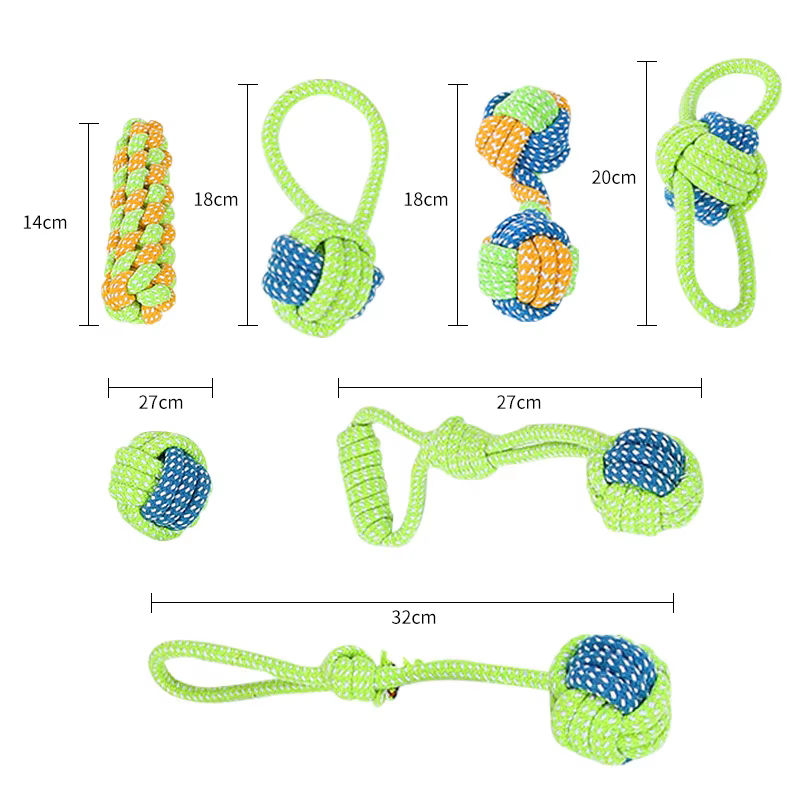 Jouets pour chiens de compagnie, pour chiens de grande et petite taille, jouet interactif en corde de coton, mini jouets pour chiens, balle pour chiens, accessoires, brosse à dents, jouet à mâcher pou