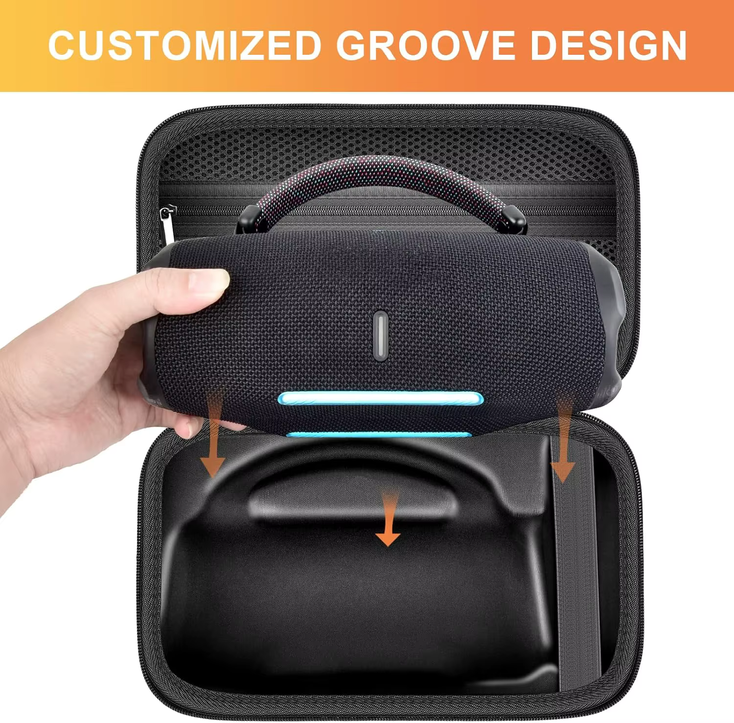 (SOULEMENT CASE) Étui pour haut-parleur Bluetooth portable JBL Charge 6, étui pour haut-parleur étanche avec bandoulière réglable, voyage dur