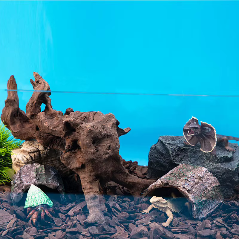 Terrarium créatif pour reptiles, accessoires pour tortues, plate-forme de se prélasser, grotte en résine, jouet d'escalade, décoration d'aquarium, animaux rampants