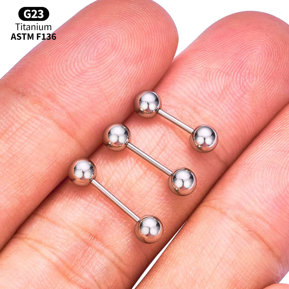 Ensemble de barres industrielles en titane pour piercing : Bridge, Helix, Tragus, Cartilage, Daith, Conch, Rook, Labret, Stud de langue, Bijoux corporels, Stack