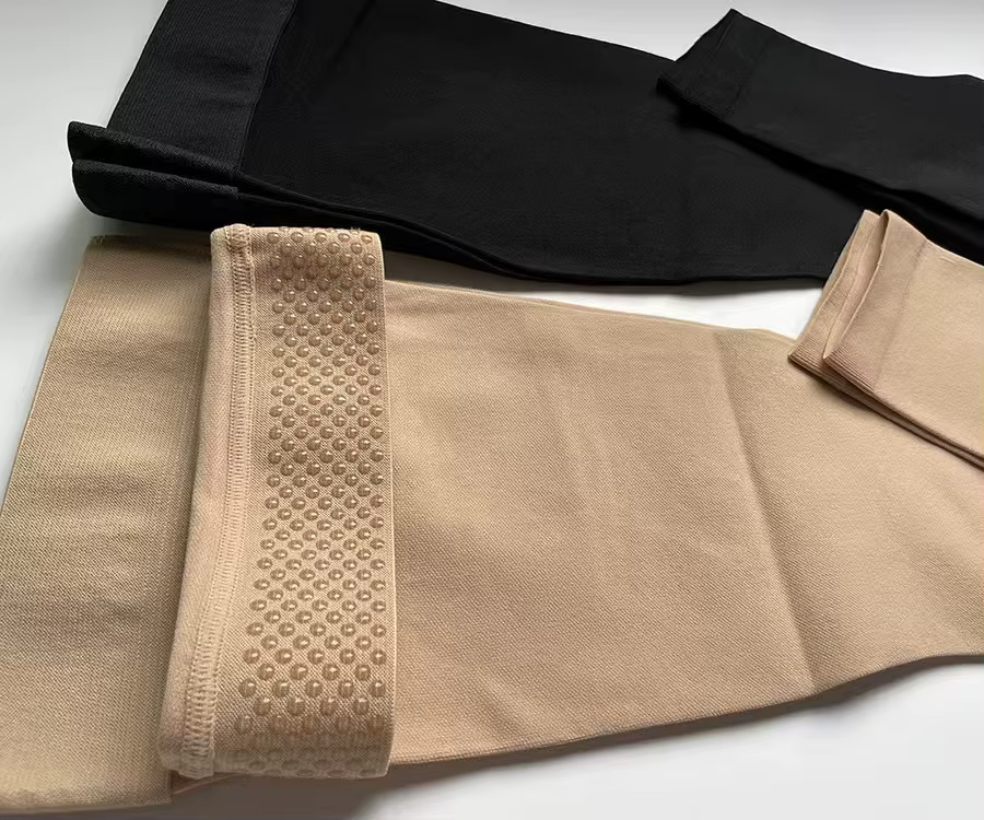 Chaussettes de compression unisexe grande taille niveau 2 (23-32 mmHg) montantes jusqu'aux cuisses pour le soulagement