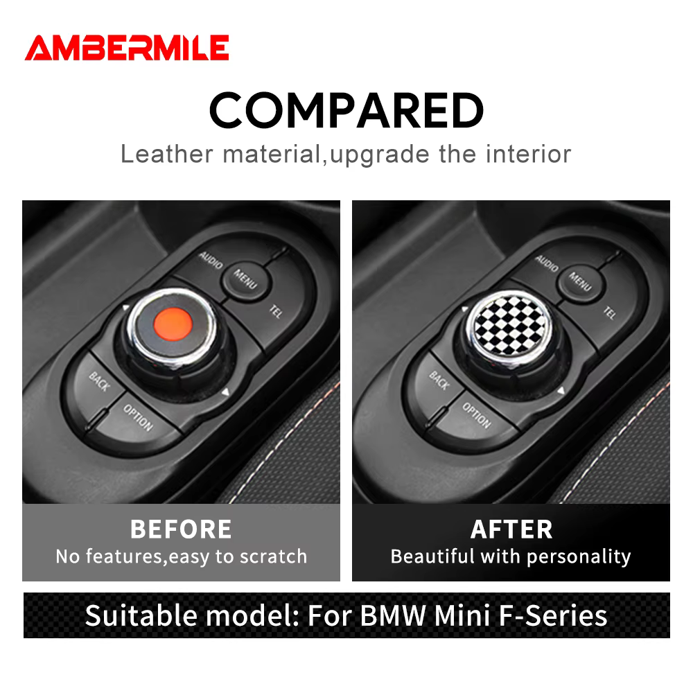 Accessoires de voiture pour MINI Cooper F55 F56 F57 F60 Countryman Clubman, contrôle Central du Volume, bouton multimédia, autocollant de style