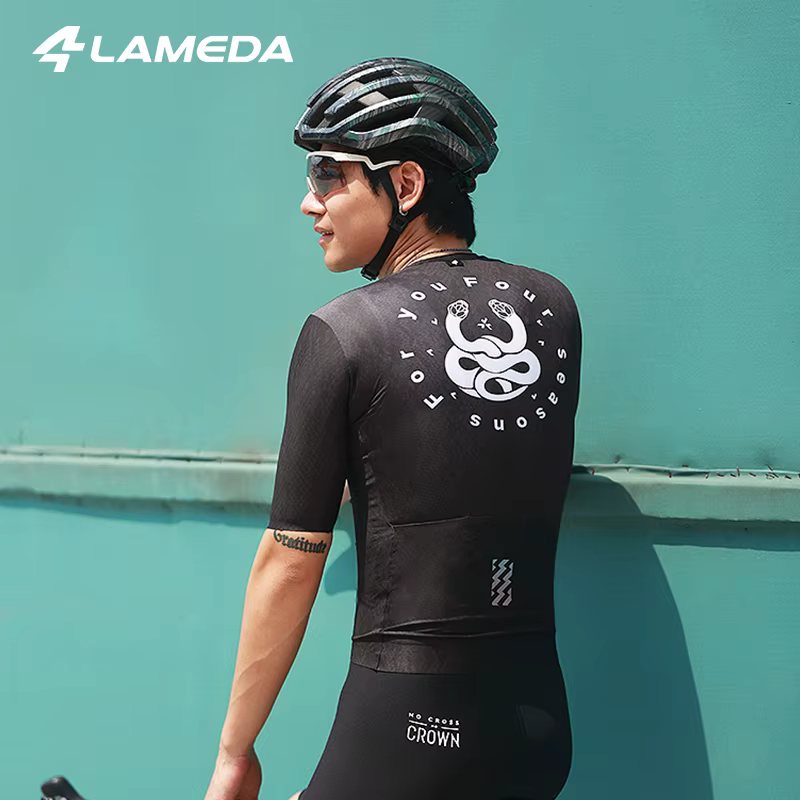 LAMEDA Maillot de cyclisme pour homme à manches courtes respirant à séchage rapide