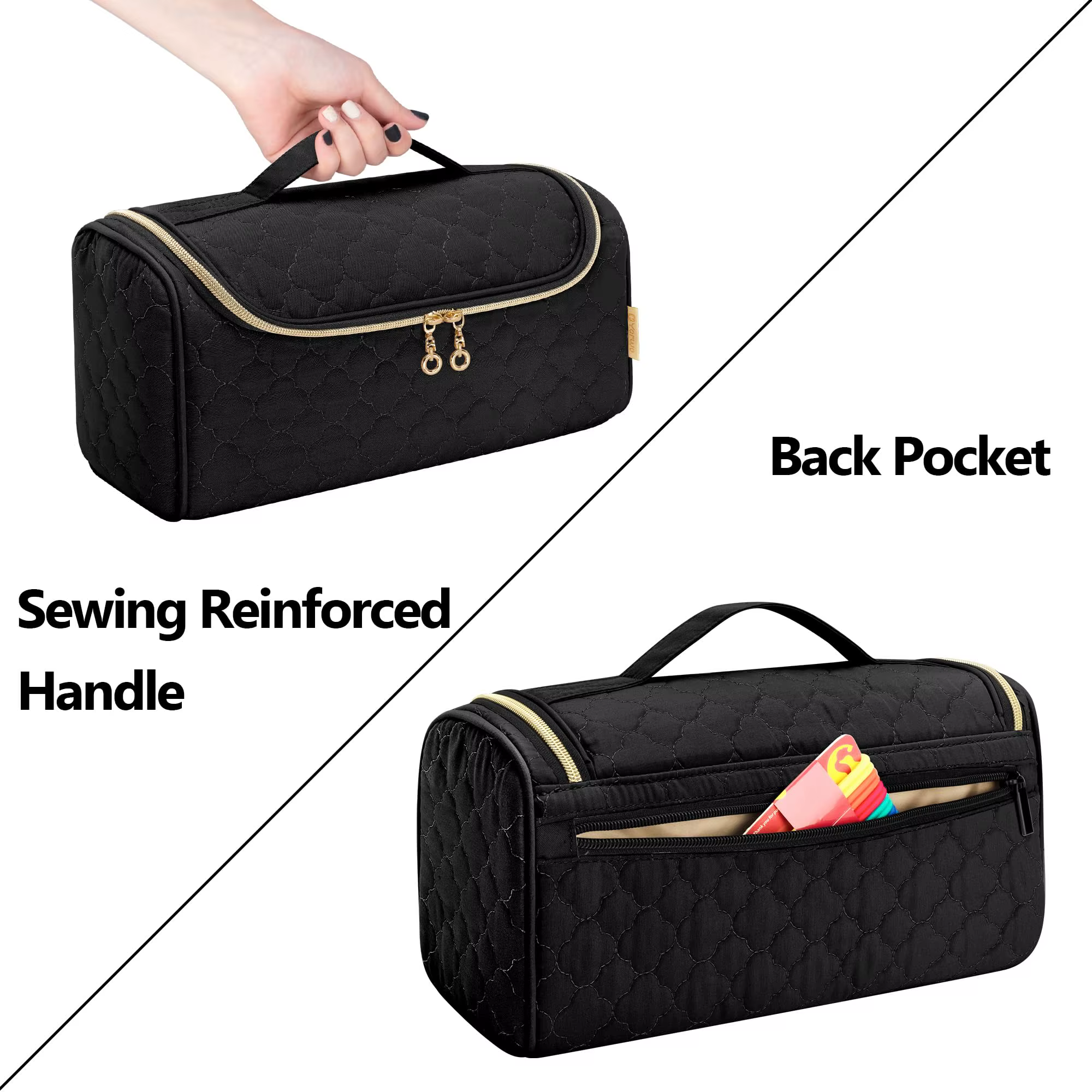Étui de voyage compatible pour Dyson Airwrap Multi-Styler tous les modèles et accessoires, sac de rangement portable avec crochet de suspension noir
