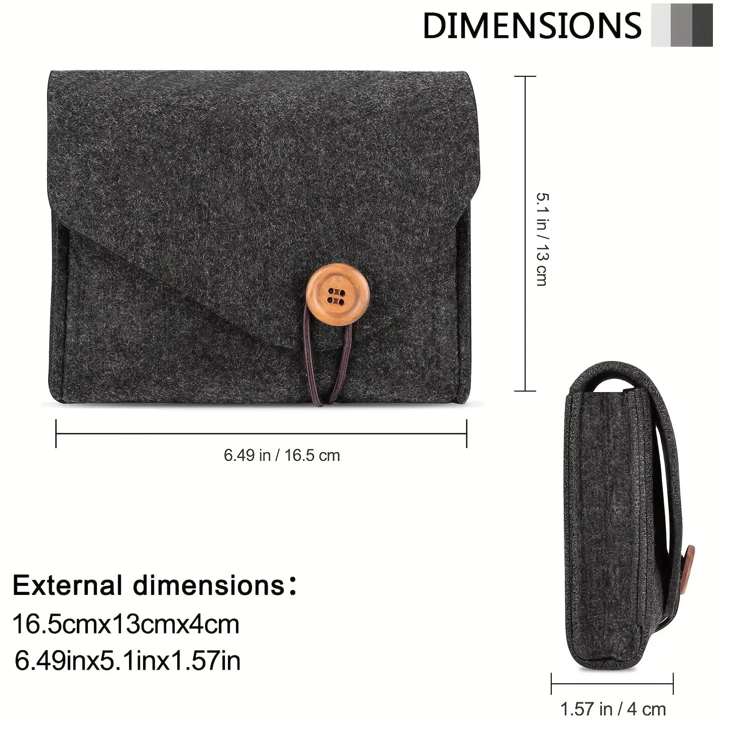 Organisateur d'accessoires électroniques portables en feutre, adaptateur secteur et étui de rangement pour câbles USB pour voyage