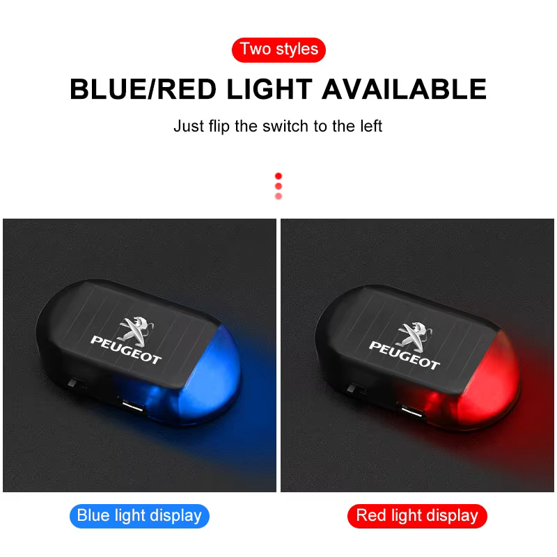 Accessoires de voiture sans fil : Capuchons de lampe LED clignotants antivol pour Peugeot 206 3008 208 508 2008 307 308 207 407