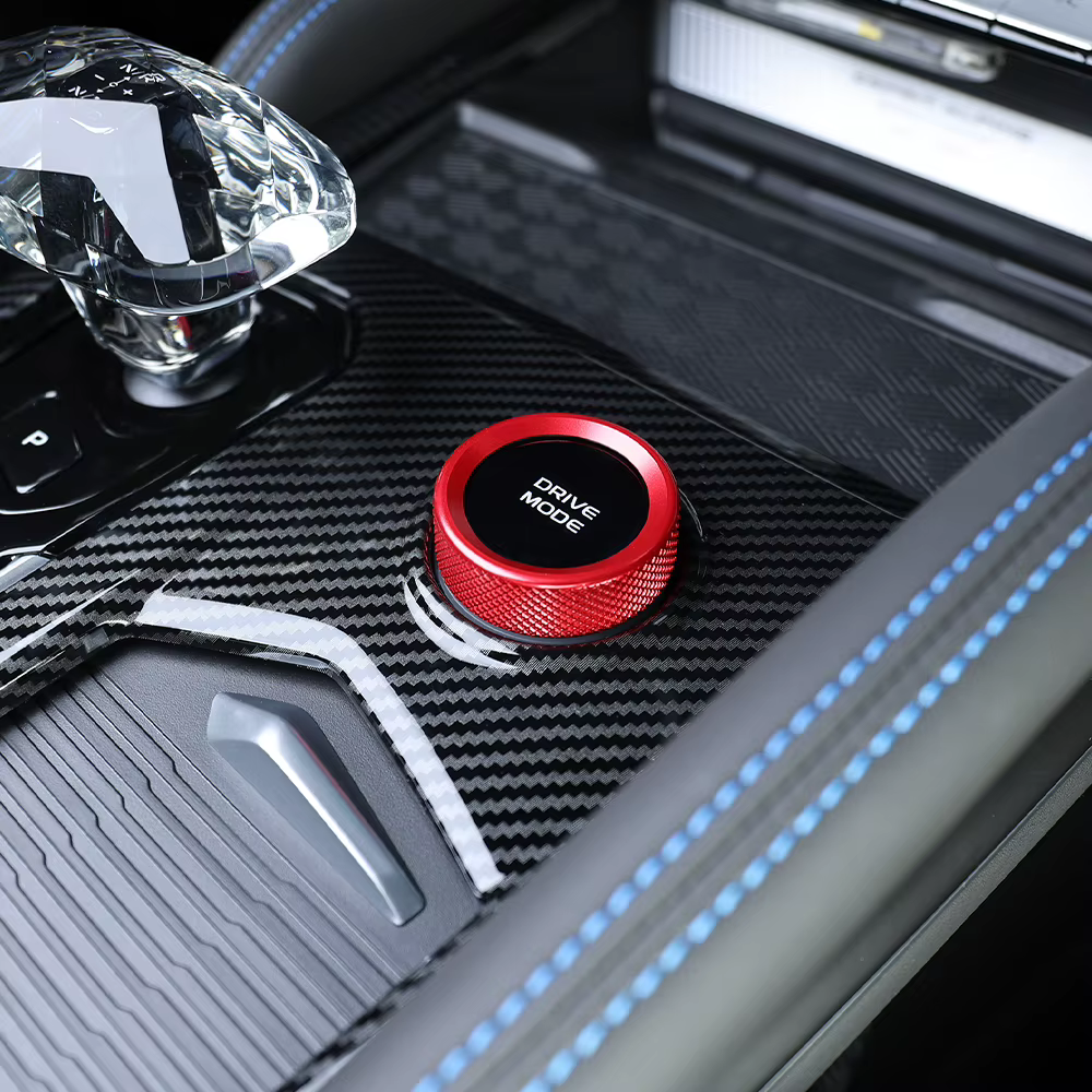Pour Renault Grand Koleos - Cache-bouton de mode de conduite en alliage d'aluminium pour intérieur de voiture, accessoires de décoration pour mode de conduite automatique