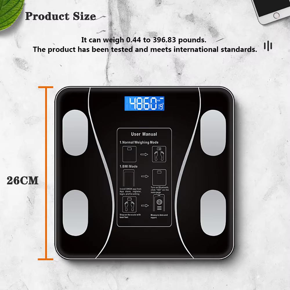 Balance de graisse corporelle intelligente sans fil