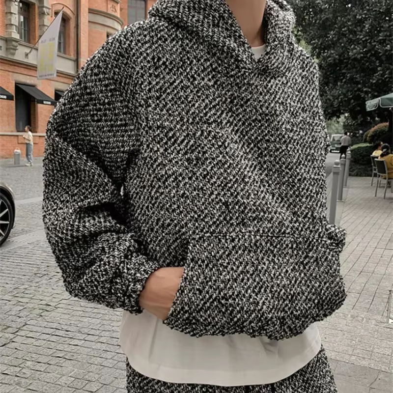 ChimNiche-Sweat à capuche en velours trempé pour hommes