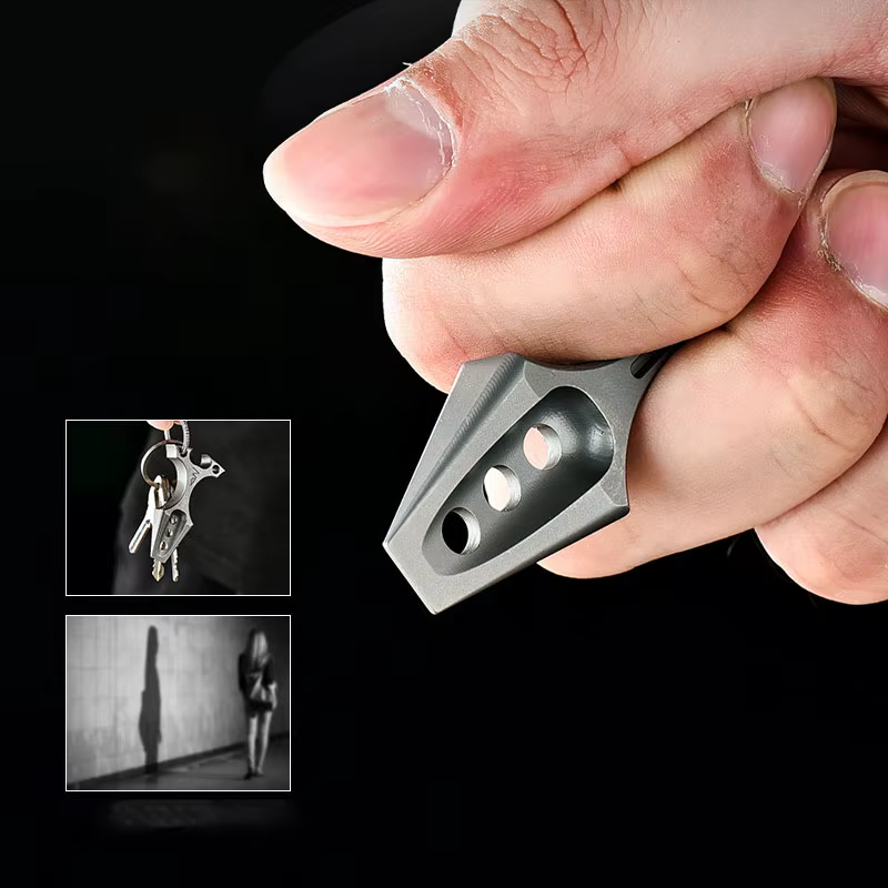 Petit pied-de-biche multifonctionnel en alliage de titane TC4, Camping en plein air, fenêtre cassée, outils manuels, ouvre-bouteille EDC, barre de levier Portable Gif