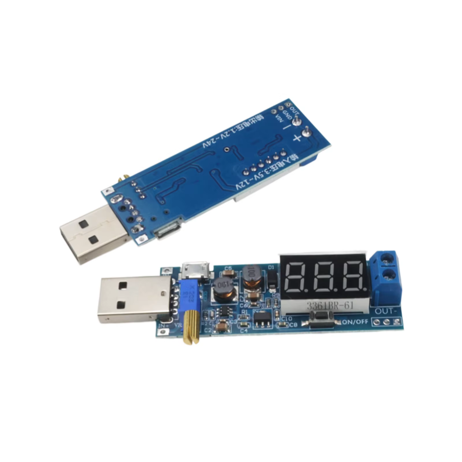 Module Convertisseur Boost Buck Micro USB, Entrée 5V, Sortie Réglable 1.2V-24V, Alimentation Électrique DC-DC, Module Micro USB DIY