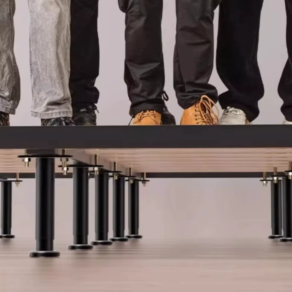 Pieds de support réglables pour cadre de lit, en métal noir, pour sommiers, robustes et résistants, de remplacement