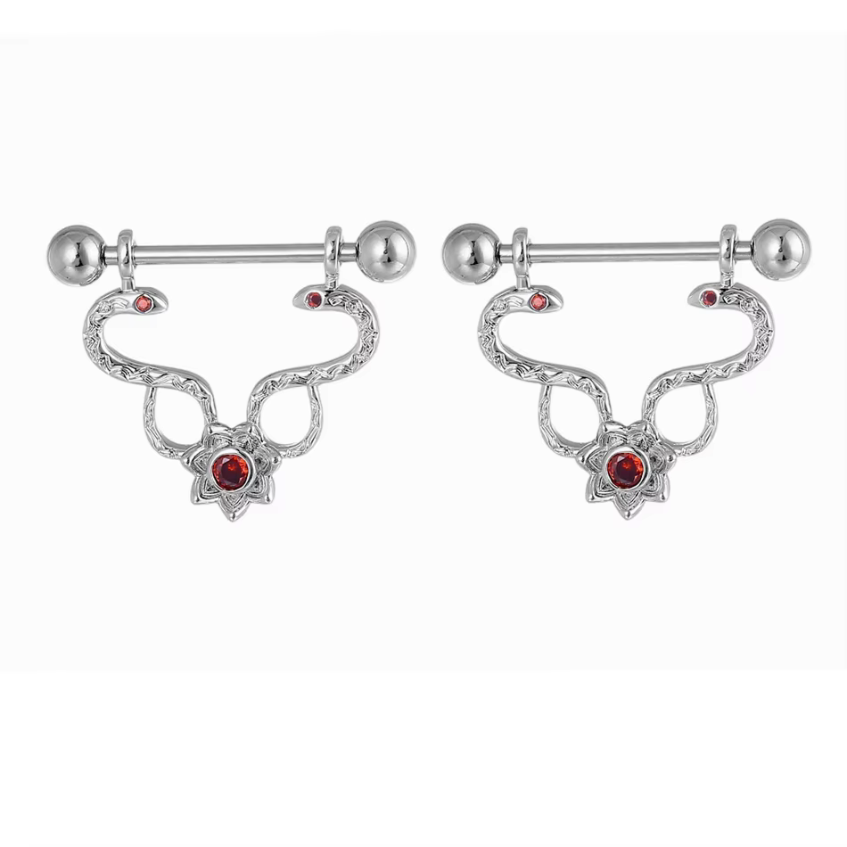 Lot de 2 Piercings de téton en titane 16G 14G avec zircon cubique, anti-allergiques, pour femme, accessoires sexy