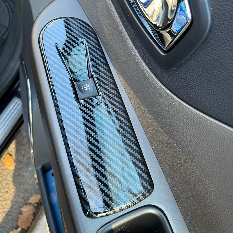 Accessoires de voiture pour Renault Captur 2013 2014 2015 2016 2017, couvercle de commutateur de fenêtre, garniture de panneau de commande, autocollants automobiles, pièces d'ornement