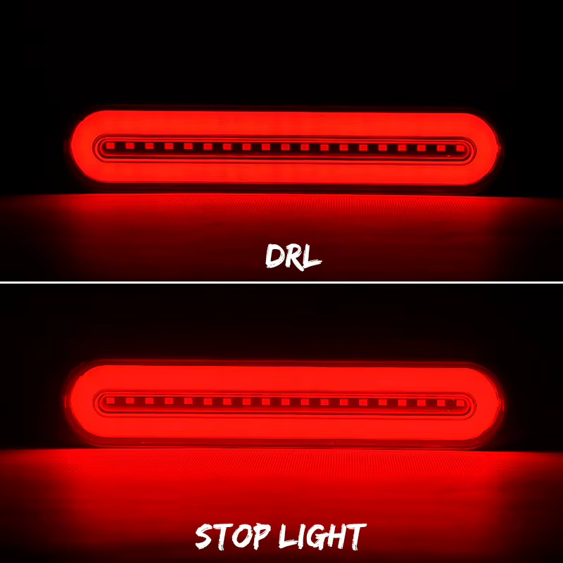 Barre de feux arrière LED 68 pour camion, 3 en 1, feu stop, clignotant, feux de jour (DRL) pour voiture, remorque, camion, fourgonnette, VTT, lampe d'avertissement 12V 24V, relais nécessaire