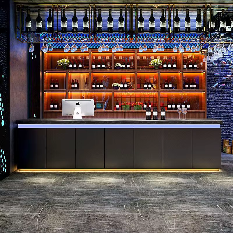 Comptoir de bar rétro, comptoir de bar commercial industriel, comptoir de caisse de restaurant, comptoir de billard, comptoir de réception de café, personnalisé