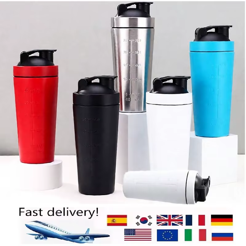 Bouteille shaker en acier inoxydable pour protéines avec boule