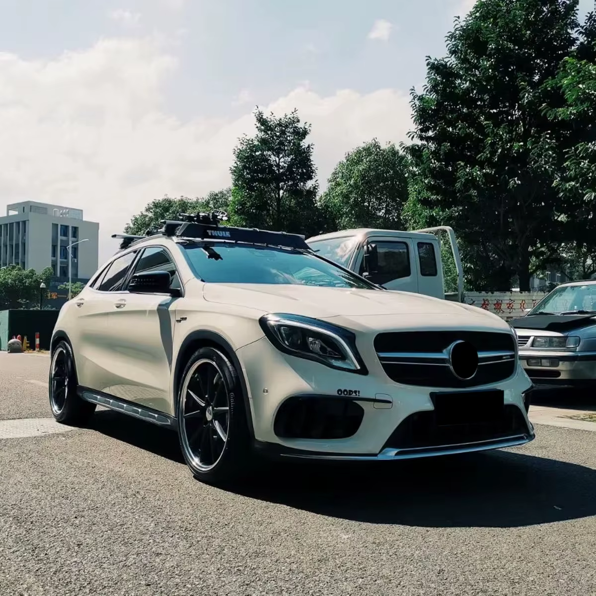 Pour mercedes-benz GLA SUV X156 2013 2014 2015 2016 2017 2018 2019 barre transversale de toit de voiture Rail de guidage corps support supérieur Kit de décoration