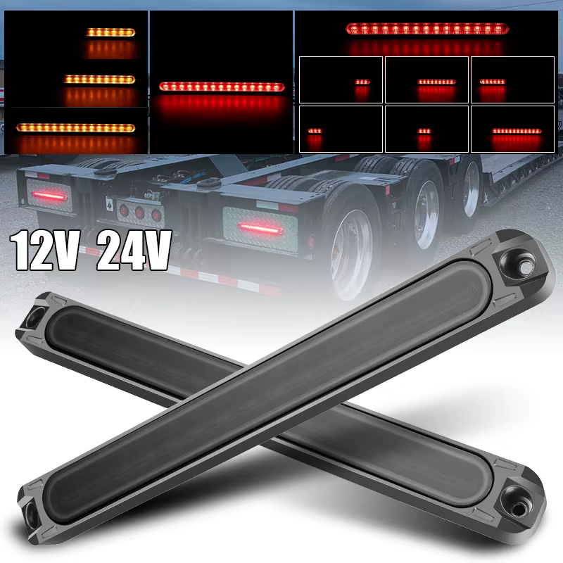 Barre de feux arrière à 30 LED pour camion, 12V 24V, feux de freinage, clignotants séquentiels, feux de jour DRL pour remorque et VTT