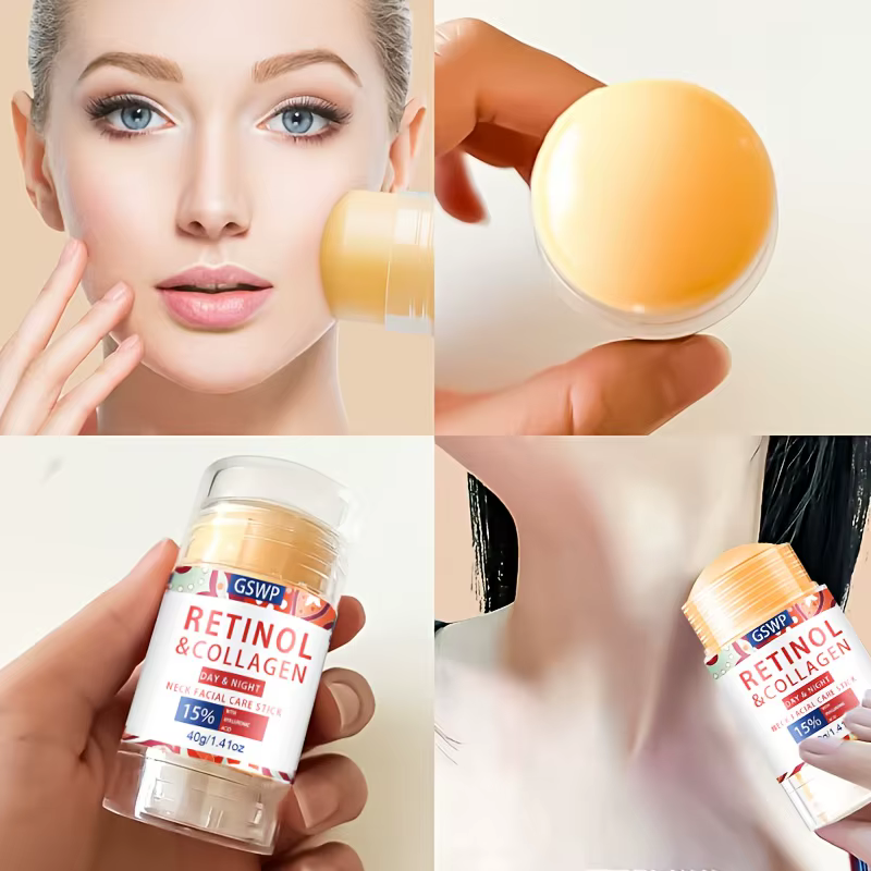 Crème pour le cou GSWP au rétinol et au collagène, liftante et raffermissante, avec acide hyaluronique. Hydratation profonde. 40g/80g