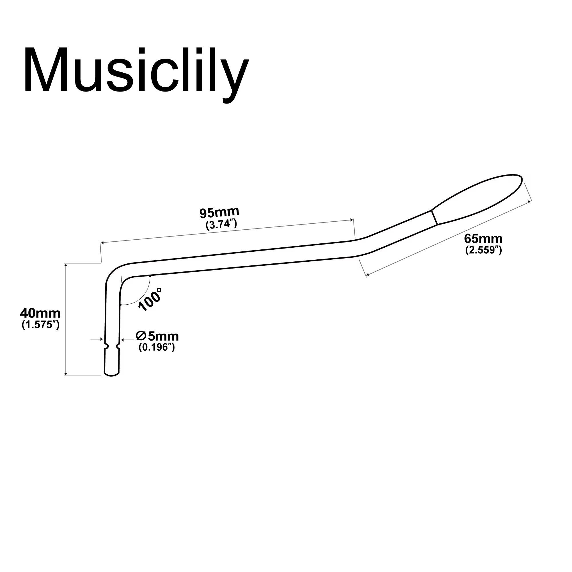 Wilkinson M Series Steel 5mm Push-In ST Tremolo Arm Bridge Whammy Bar pour Wilkinson et autres guitares électriques de style ST importées