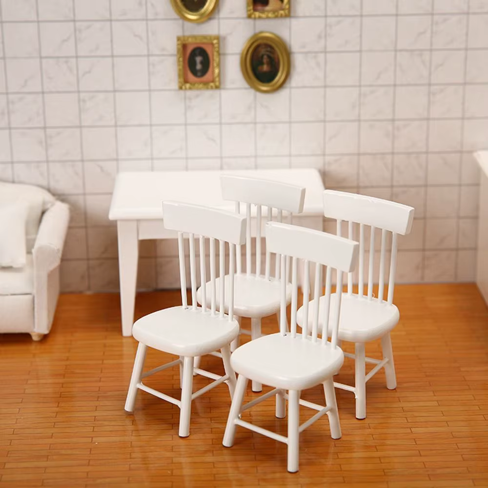Mini maison de poupée 1/12, 9 Styles d'accessoires, Table de décoration, meubles, jouets, Simulation de chaise, Table en bois