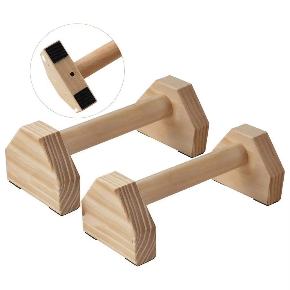 Barres de musculation en bois pour pompes