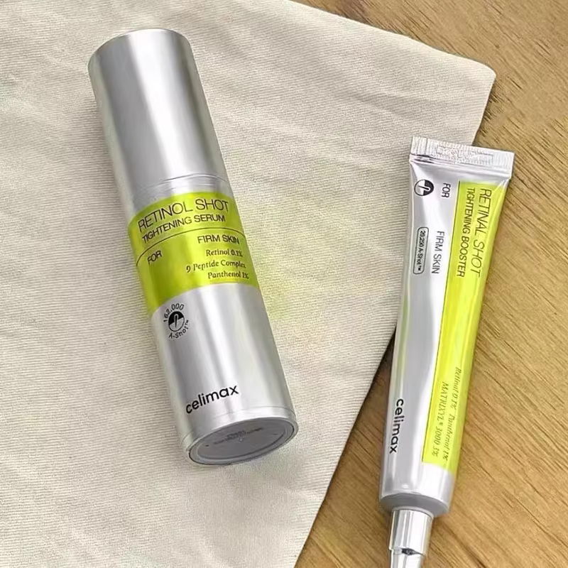 Coffret Coréen Celimax au Rétinal : Soin Hydratant et Raffermissant, Booster de Tonicité, Crème Visage et Sérum Contour des Yeux Réparateur Anti-Cernes