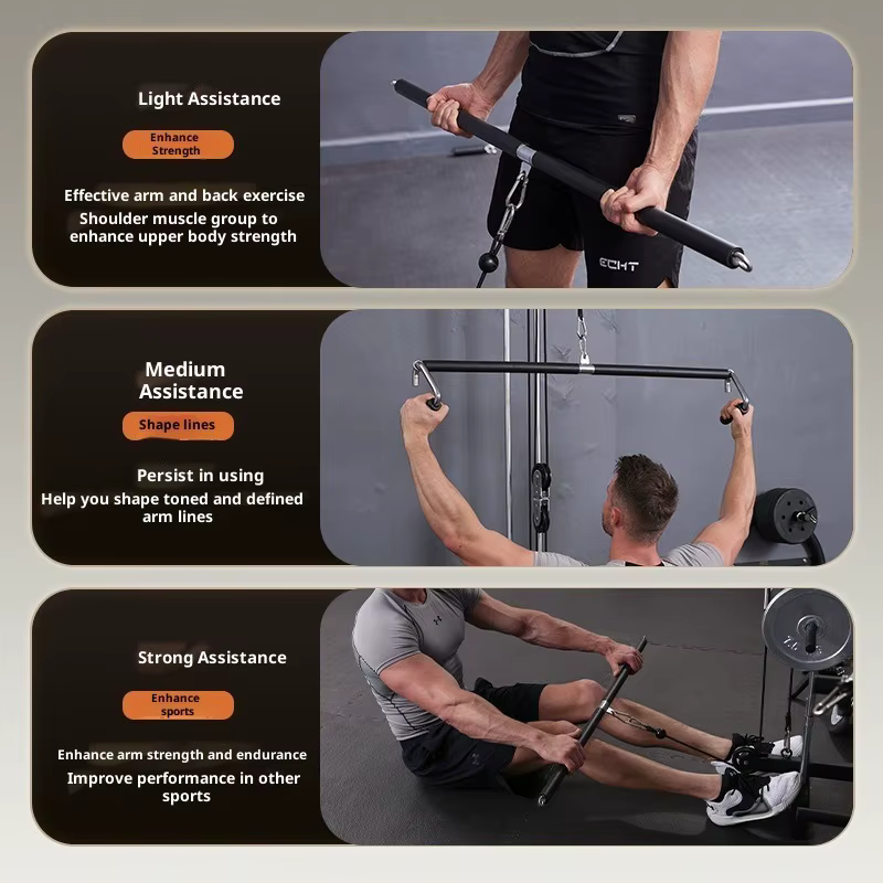 Barre de traction lat de fitness détachable réglable 360 ° Poignée rotative pour accessoires de gymnastique de machine