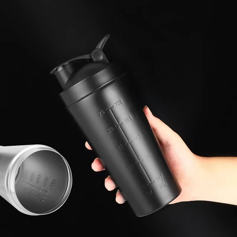Bouteille Shaker de poudre de protéines en acier inoxydable de 500/750ml
