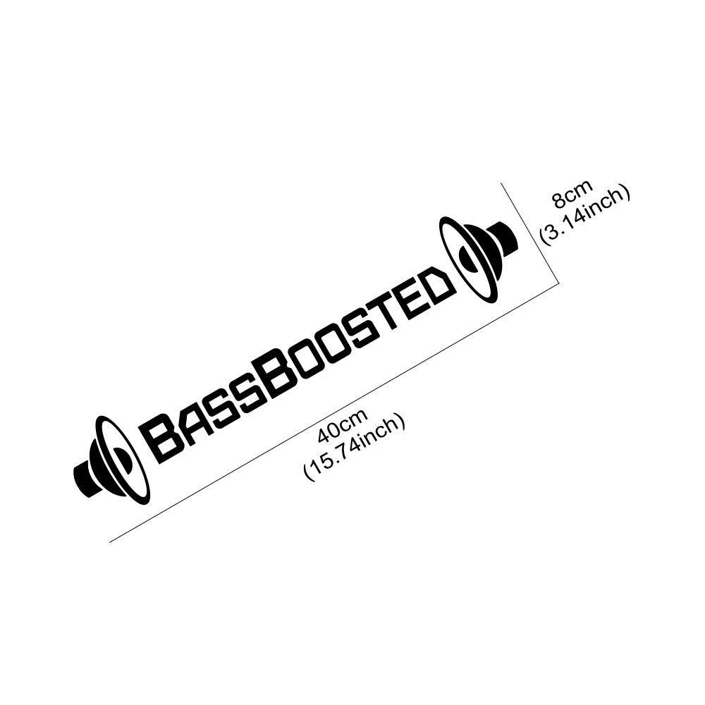 Autocollant de voiture amusant BassBoosted Bass Boosted, autocollant en vinyle créatif, décoration de carrosserie de moto et de voiture en PVC, accessoires