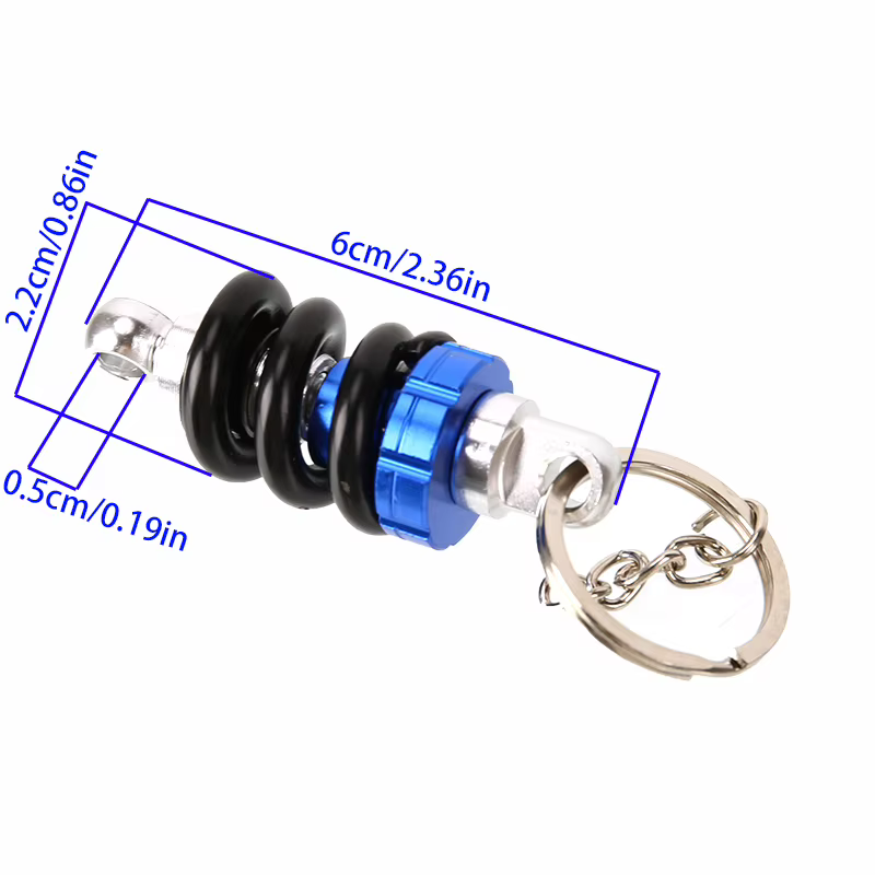 Porte-clés durable et élégant en alliage d'aluminium avec amortisseur – Pendentif d'amortisseur avant automobile pour voitures et scooters