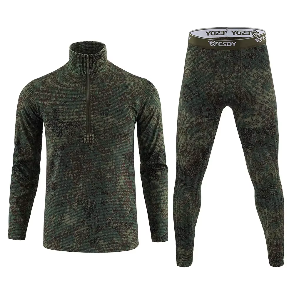 Hiver épais chaud sous-vêtement thermique ensembles hommes Compression polaire sueur séchage rapide Thermo longs Johns militaire armée vêtements