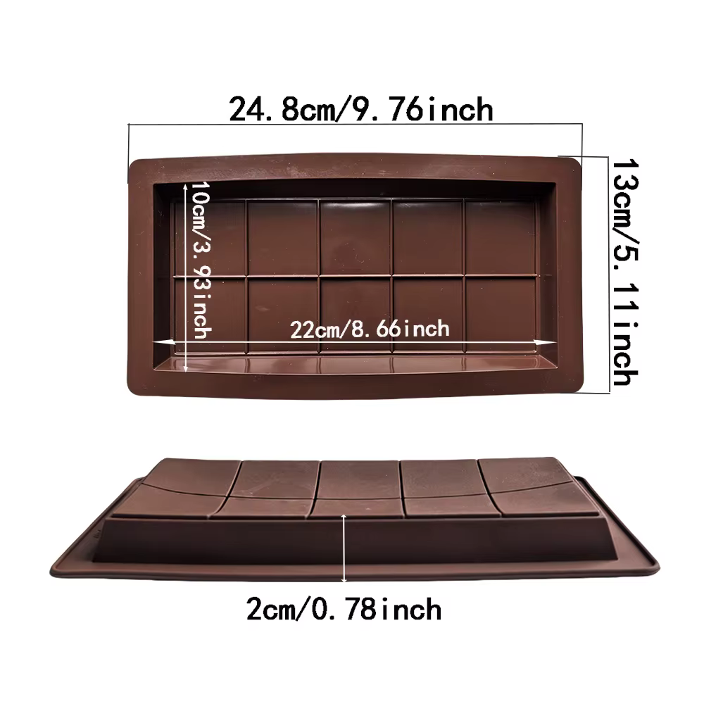 Moule en Silicone pour barre énergétique au chocolat, 10 grilles, page complète), en forme de gâteau, Pudding, Biscuit, décoration de gâteau, ustensiles de cuisson, 1 pièce
