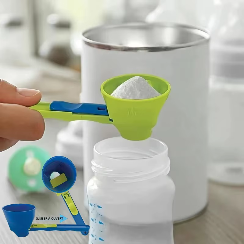 Cuillère à poudre de protéines en matériau PP Durable sans gâchis-entonnoir coulissant pour le lait et les suppléments