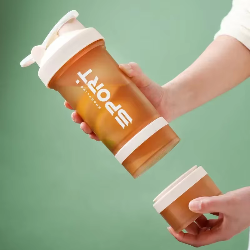 Bouteille Shaker de poudre de protéines d'eau de sport à 3 couches de 500ML