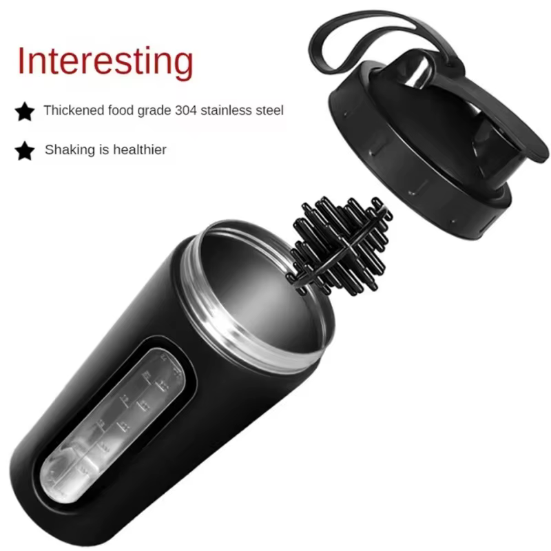 Bouteille shaker sport 700 ml en acier inoxydable